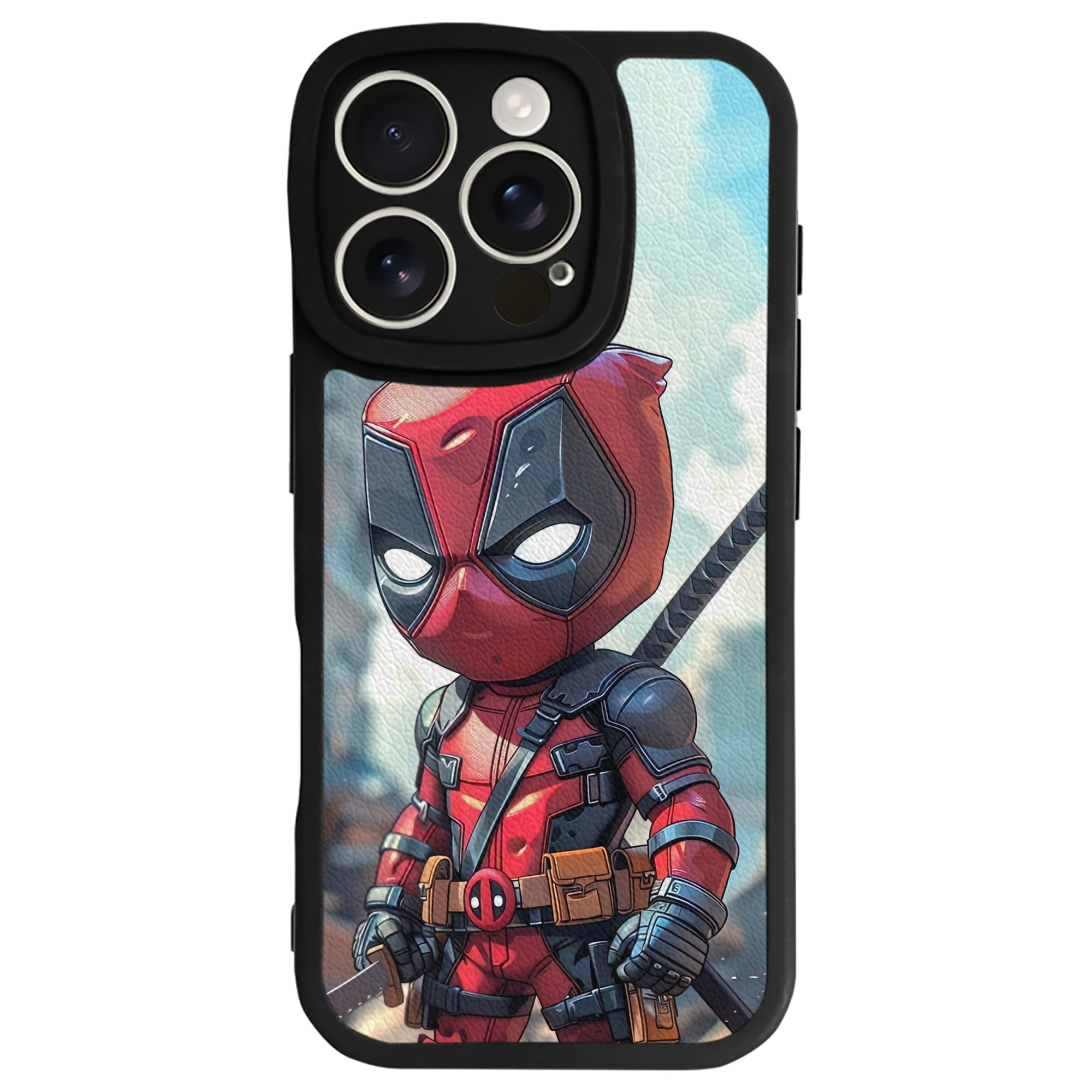 （画像用） Deadpool デッドプール 【iPhone 16シリーズ対応】シリコンスマホケース（レザー調） 材質：シリコン